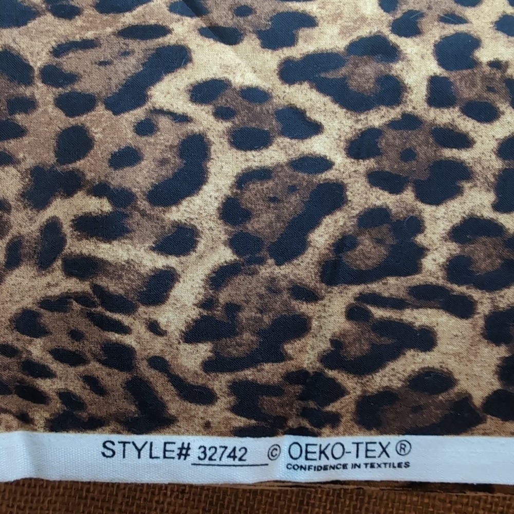 Leopard Cheetah Animal Print Fabric 3 +Yard Brown Black Tan Sewing Quilting